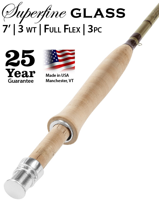 Superfine Glass 3-weight 7'6 Fly Rod - North Country Angler Fly Shop -  North Conway, New Hampshire Fly Fishing Store